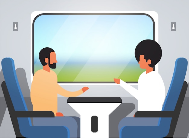 Passengers traveling modern express train