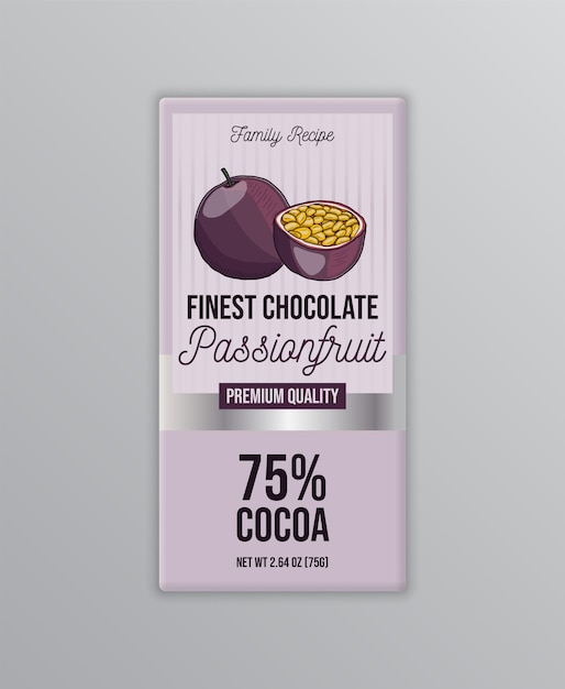 Passievrucht chocolade labelsjabloon