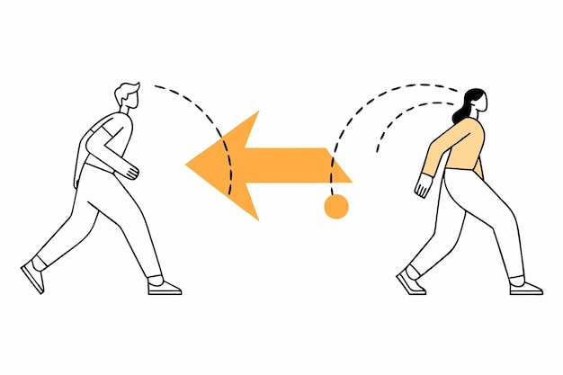 Passing by concept illustratie vector op witte achtergrond