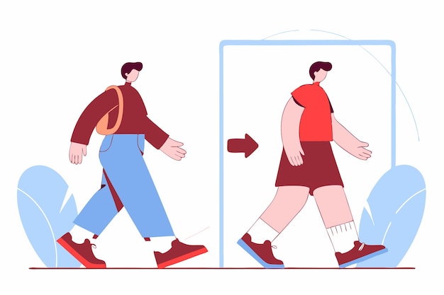 Passing by concept illustratie vector op witte achtergrond