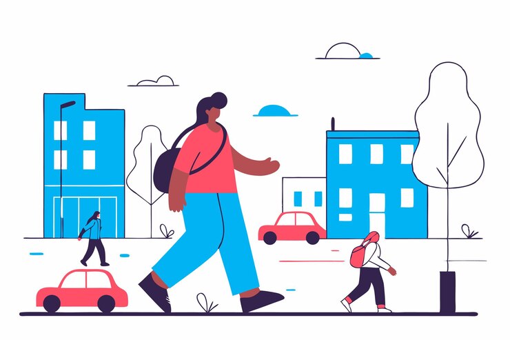 Passing by concept illustration vector on white background
