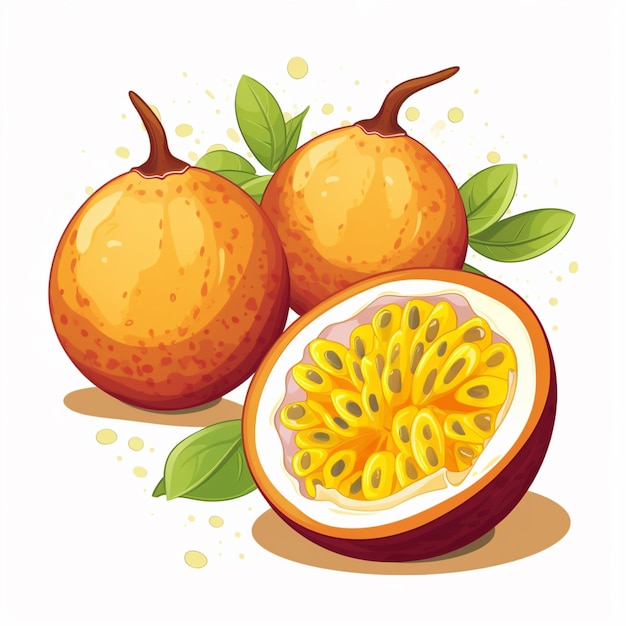 Vector passion fruit cartoon vector