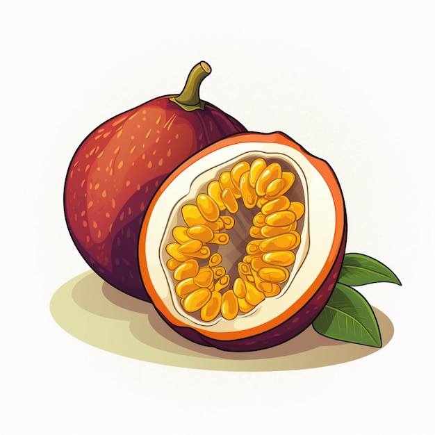 Premium vector passion fruit cartoon vector