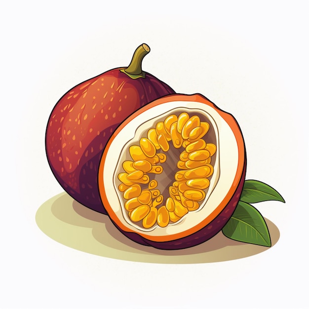 Vector passion fruit cartoon vector