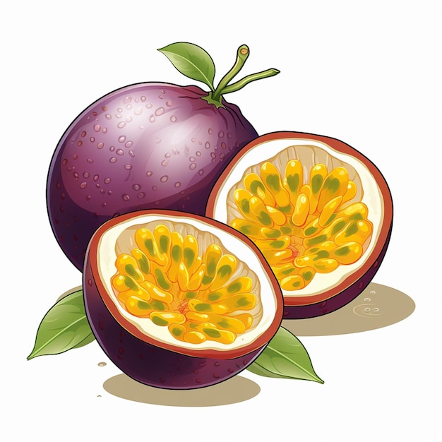 Passion fruit cartoon vector