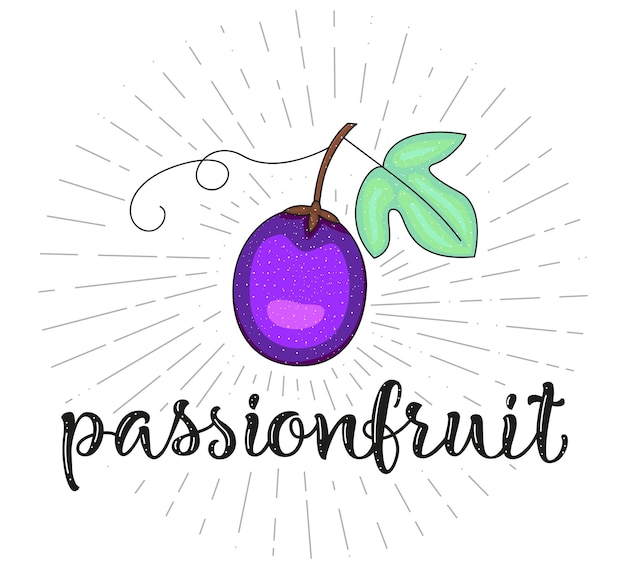 Passion fruit fruit symbol for farm market menu