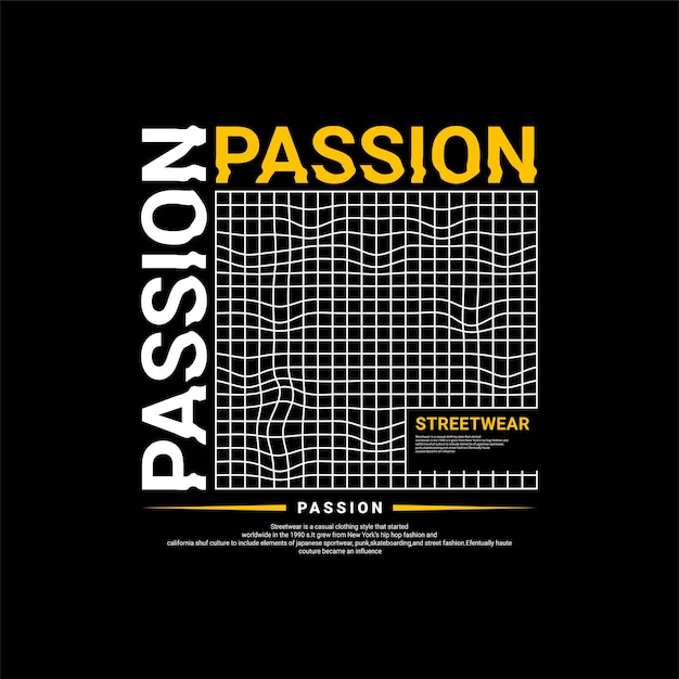 Passion t-shirtontwerp, geschikt voor zeefdruk, jassen en andere