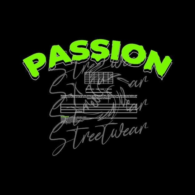 Passion tshirt design suitable for screen printing jackets and others