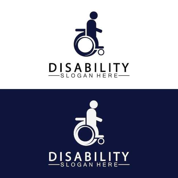 Страстные люди с ограниченными возможностями поддерживают логотип иллюстрация логотипа инвалидной коляски