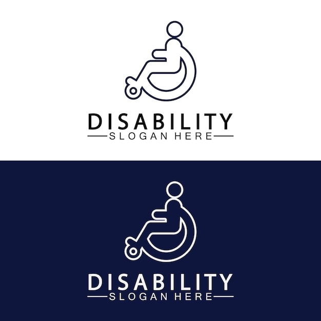 Passionate Disability People Support Logo Wheel Chair Logo Illustration