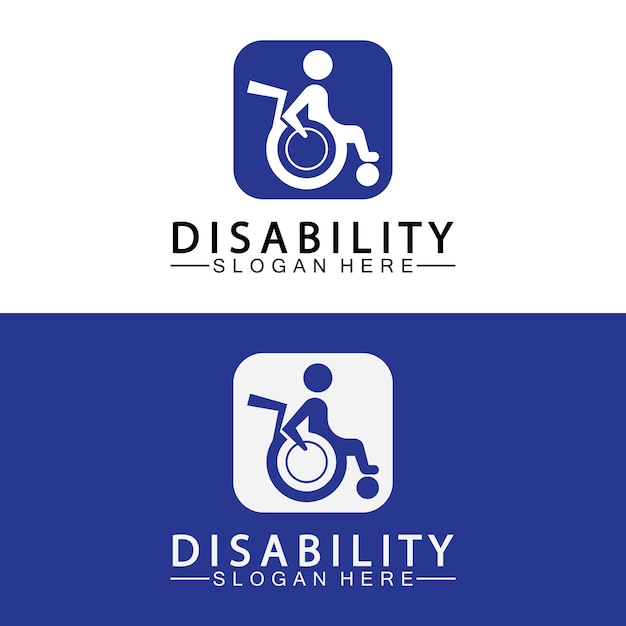 Vector passionate disability people support logo wheel chair logo illustration