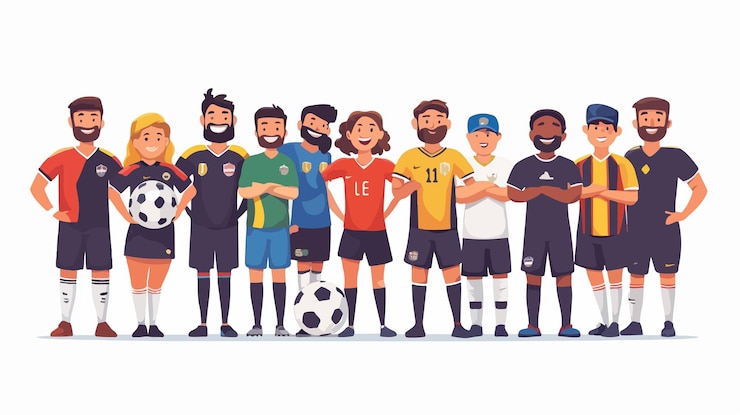 Vector passionate football fans celebrating national championship victory