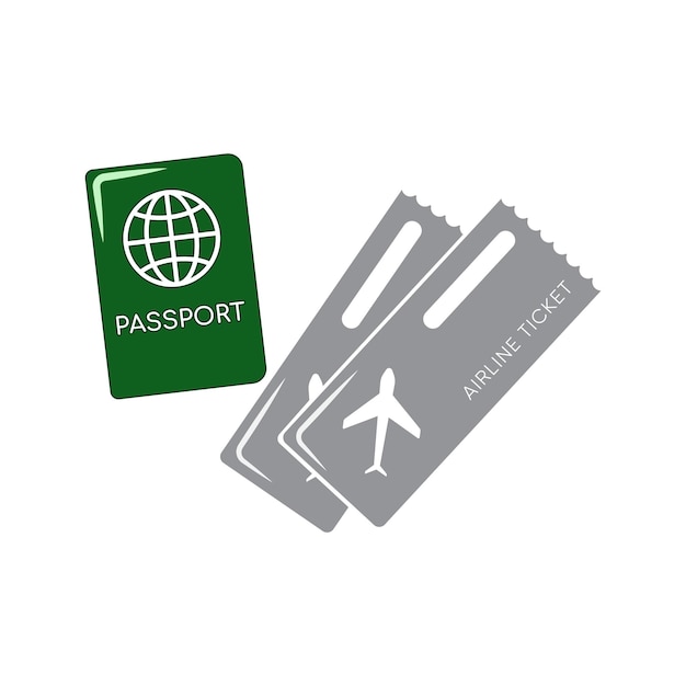 Vector passport and airline ticket vector illustration tourismrelated icon holiday and vacation concept