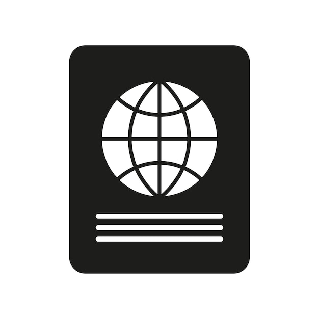 Passport black silhouette icon Personal document symbol Vector illustration Eps 10 Stock image