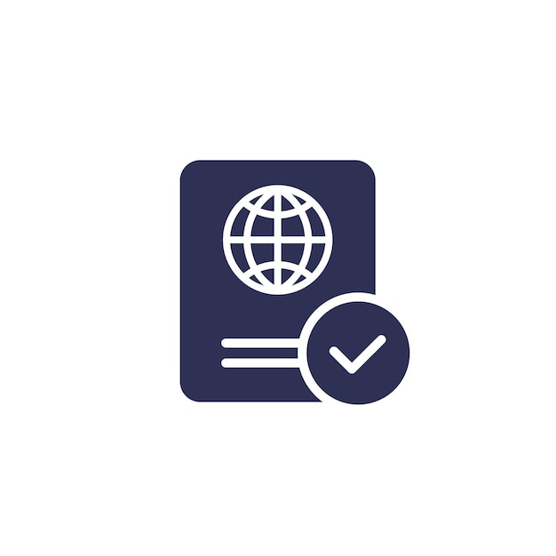 passport control icon on white vector