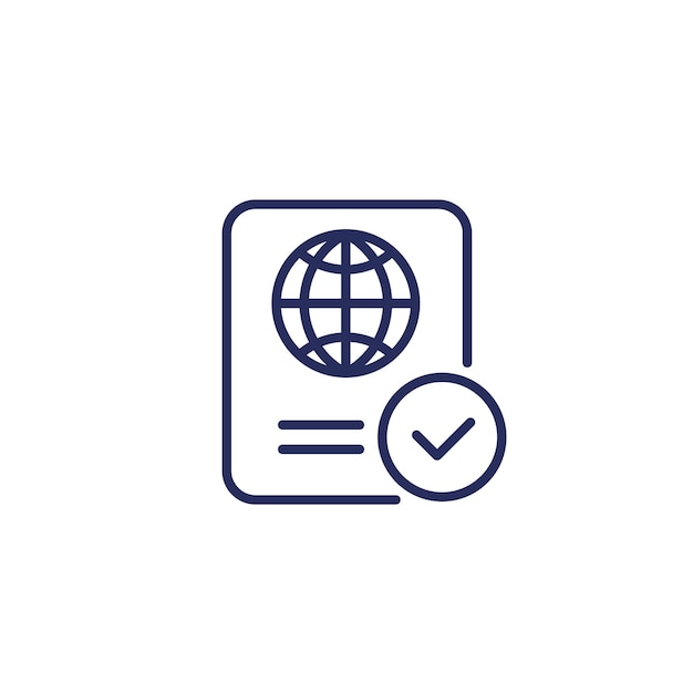 passport control line icon on white