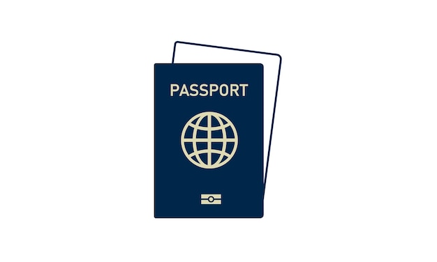 Вектор значка паспортного документа, значок международного паспорта для туристических путешествий
