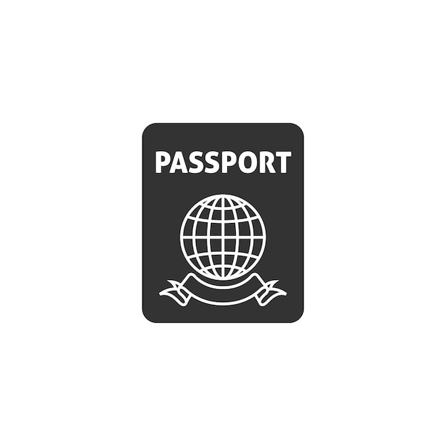 Icona del passaporto in bianco e nero