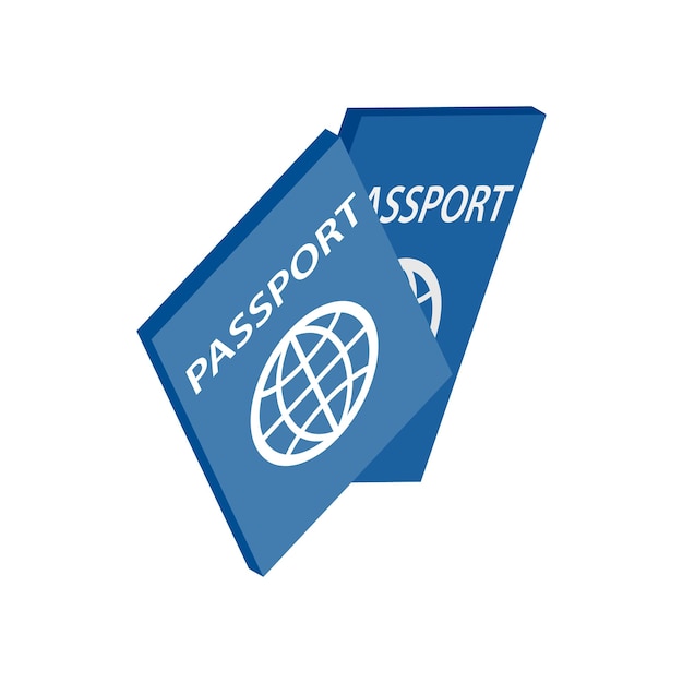 Иконка паспорта в изометрическом 3d стиле изолирована на белом фоне символ личных документов