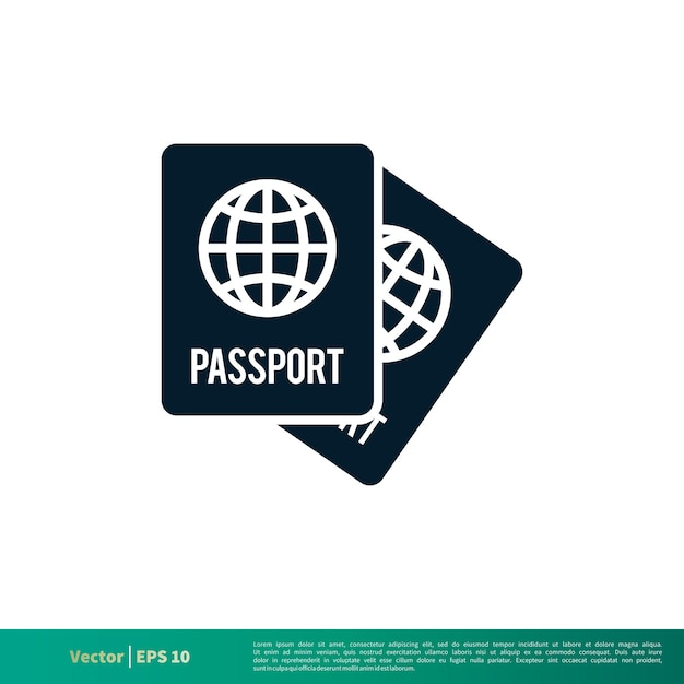 Passport Icon Vector Logo Template EPS 10
