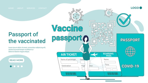 배경에 Covid 19 예방 접종 백신 여권의 여권