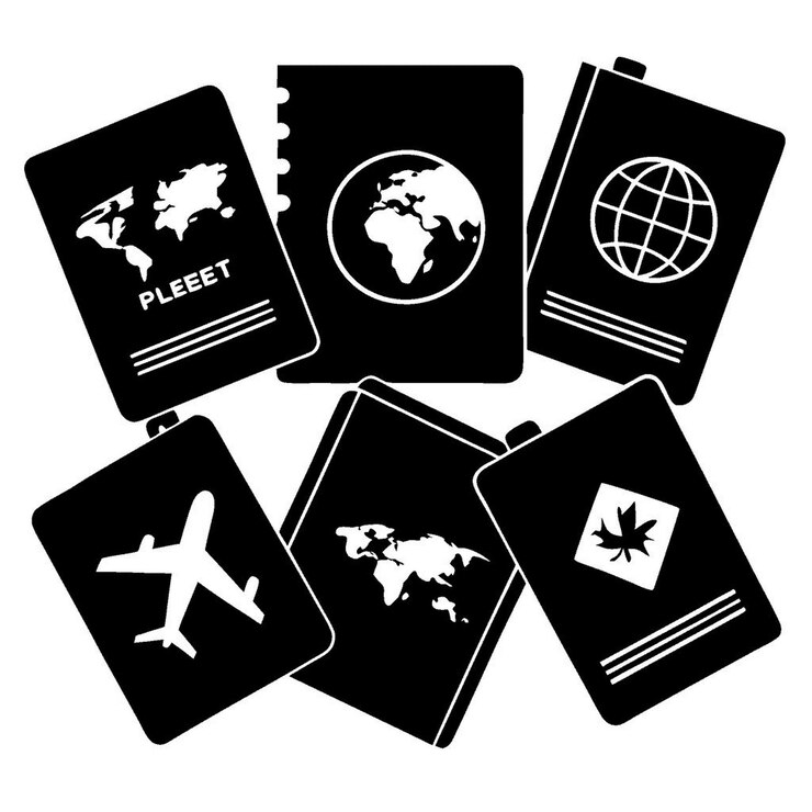 Vector passport silhouette set