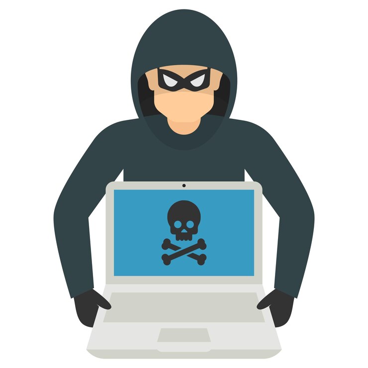Vector password cracker with laptop concept,  internet spy vector icon design, white collar crime symbol