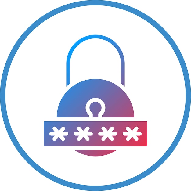 Vector password locked icon style