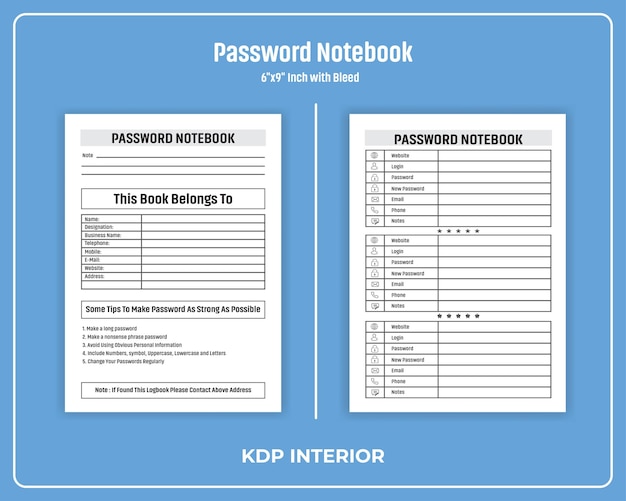 Password Notebook KDP Interior