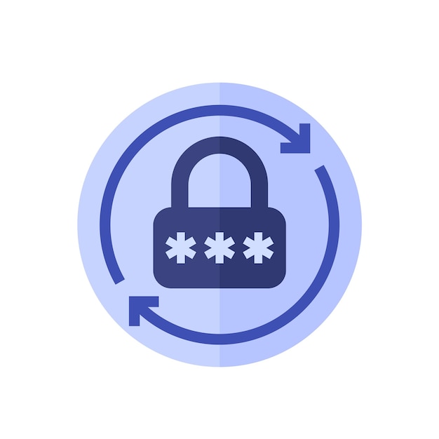 Vector password reset icon for apps and web flat vector