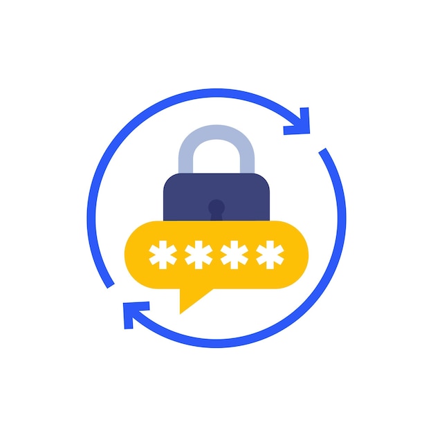 Password reset icon flat vector design