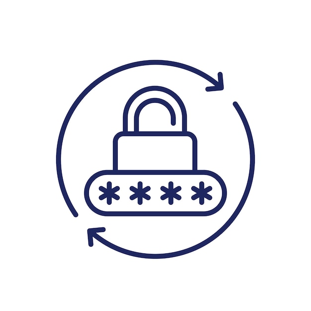 Password reset, security icon, line vector