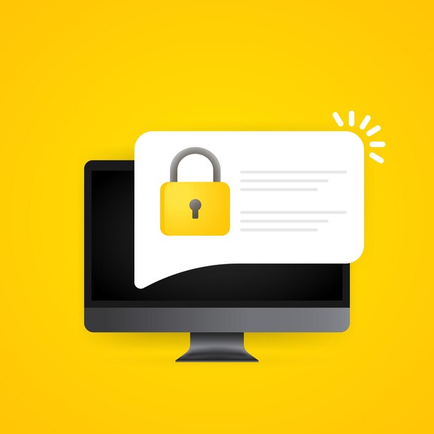 Avviso push per l'accesso alla sicurezza della password sullo schermo del computer. notifica del codice di verifica sullo schermo del pc per l'autenticazione. simbolo di autorizzazione privata. vettore su sfondo isolato. env 10.