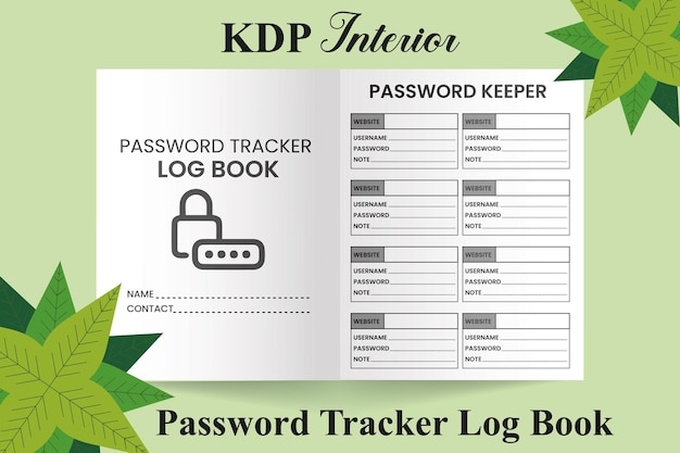 Vector password tracker log book