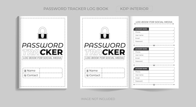 パスワード トラッカー ログブック kdp インテリア デザイン印刷テンプレート