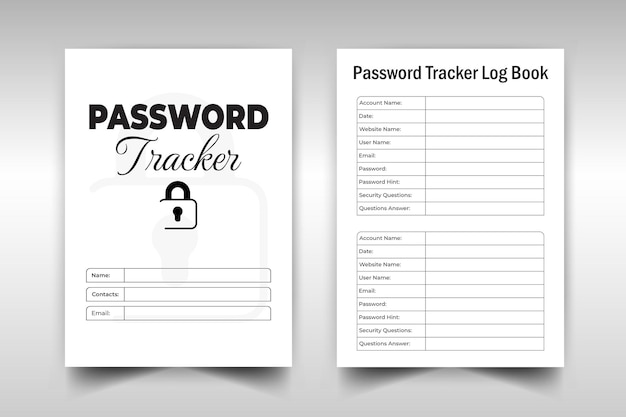 Password tracker and website information logobook kdp interior notebook template