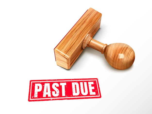 past due text and stamp