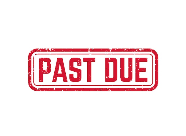 Past due vector red stamp