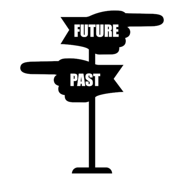 Past future black hand pointers Vector illustration Stock image