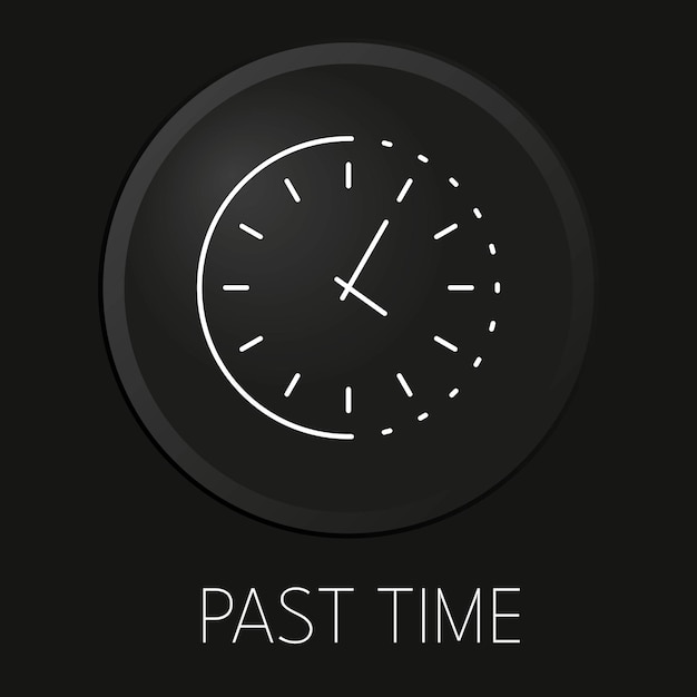 Past time scorpion vector line icon on 3d button isolated on black background premium vector