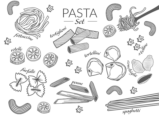 Pasta doodle background