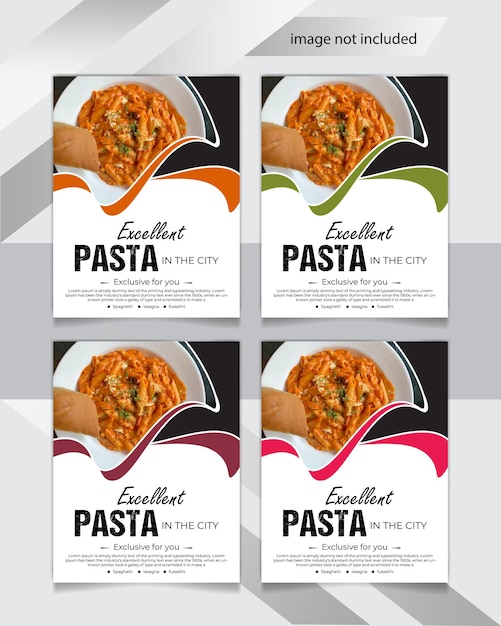 Pasta flyer design and restaurant pasta food menu poster design template