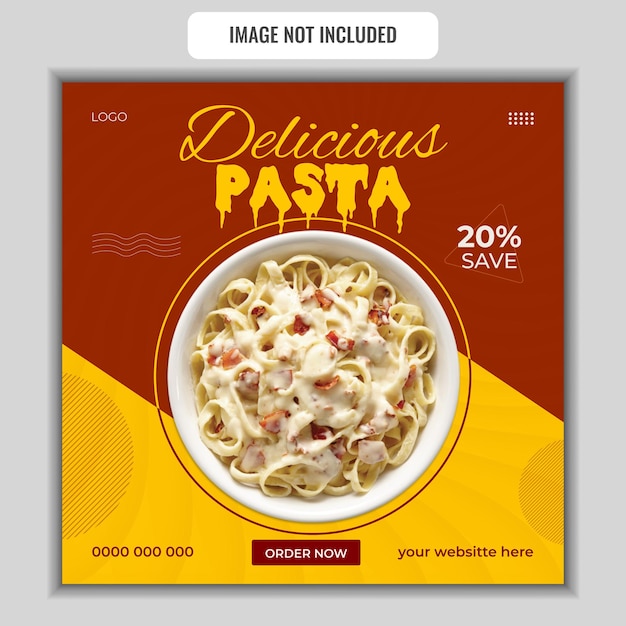 Вектор Макаронное меню пищевое меню в социальных сетях специальное вкусное меню вкусное макаронное