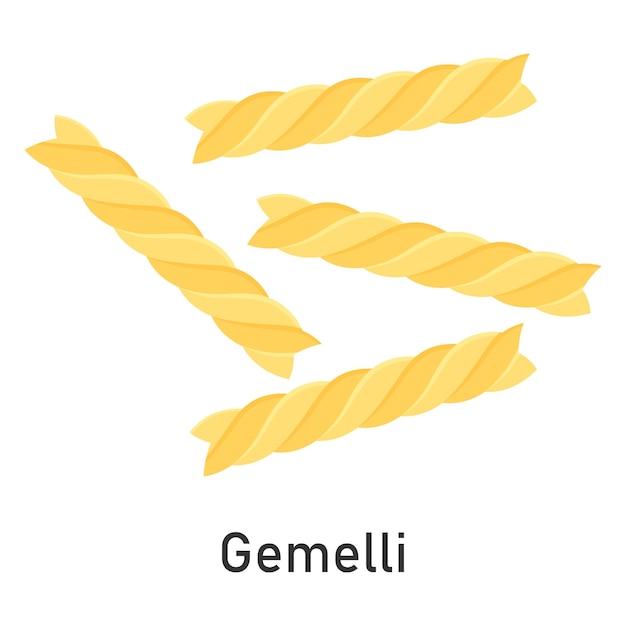 Pasta Gemelli Restaurant pasta For menu design packaging Vector illustration