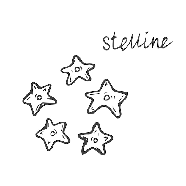Концепция линии макаронных изделий Форма Stelline