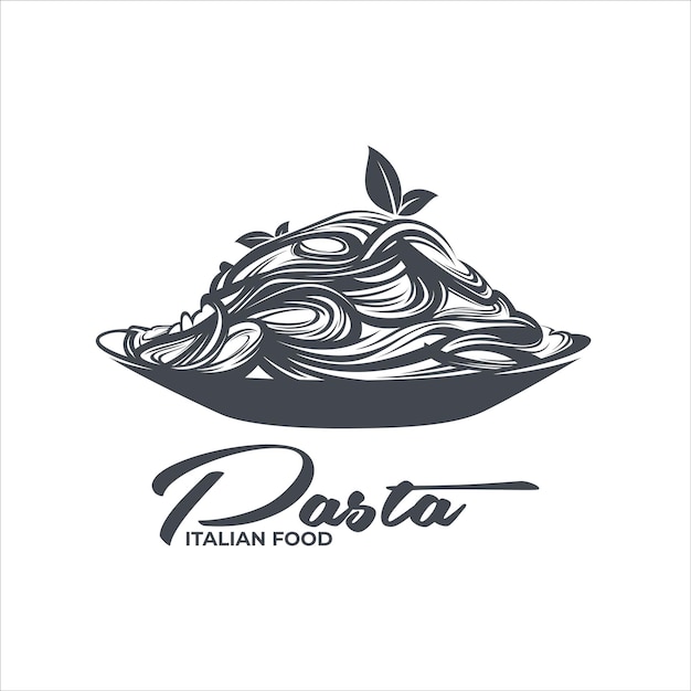 Logo del ristorante di pasta silhouette elegante