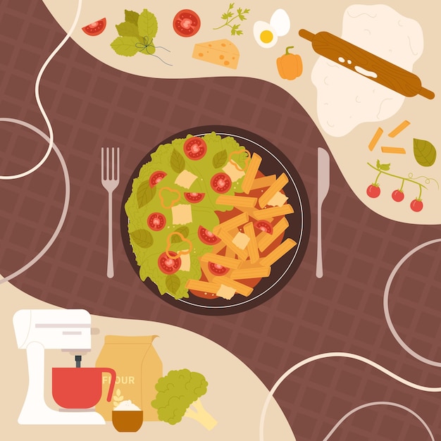 파스타 러드 이탈리아 음식 맛있는 전통 요리 페네 토마토 치즈