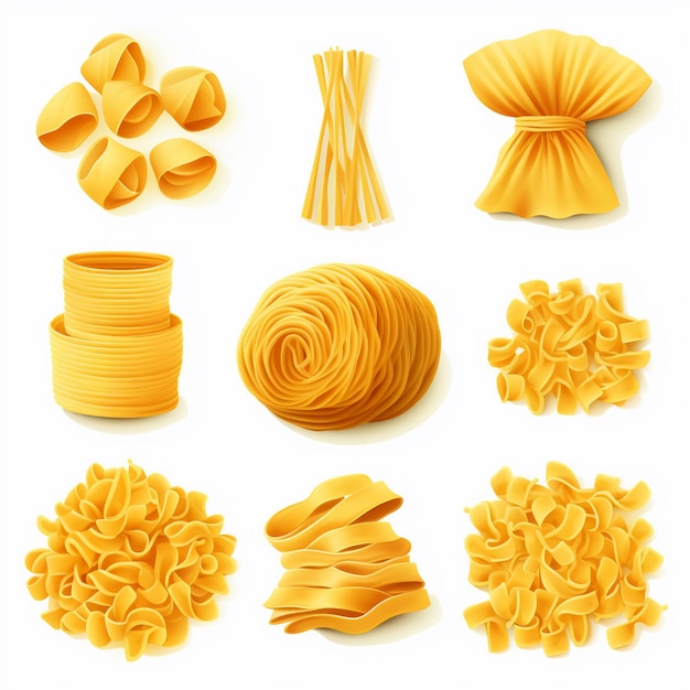 Vector pasta spaghetti voedsel italiaanse maaltijd vector illustratie keuken koken restaurant afbeelding