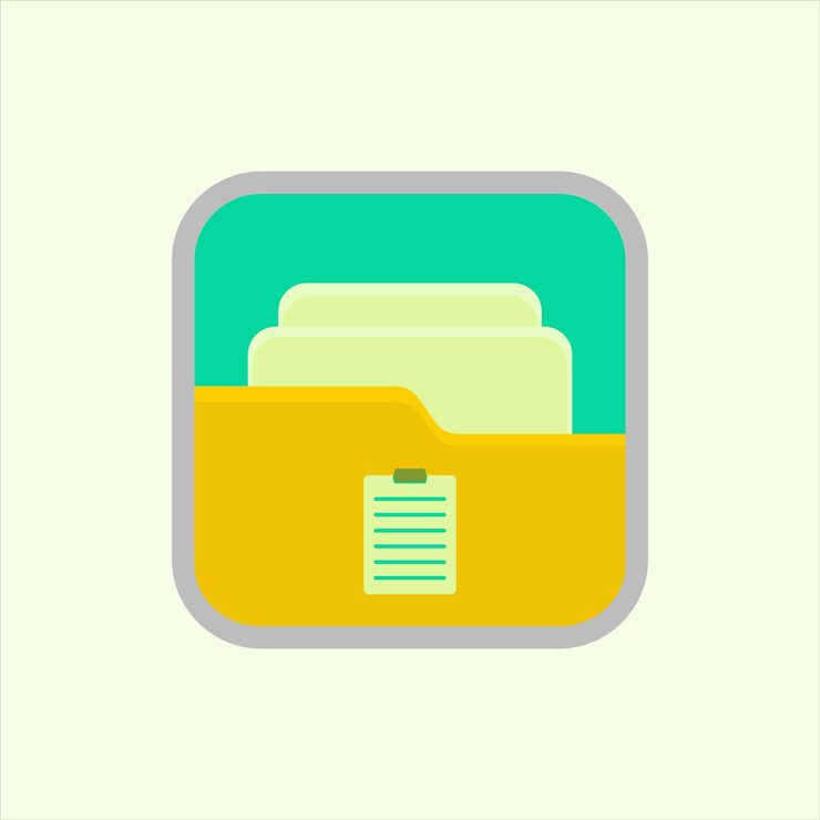 Vector paste folder icon icon related to design elements suitable for web site app user interfaceselement printable etc flat icon style simple vector design editable