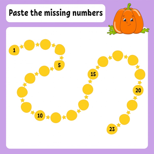 Paste the missing numbers.